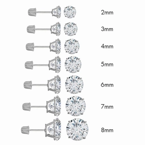 14E00004. - 14 Karat White Gold Screw Backing Round Stud Earring