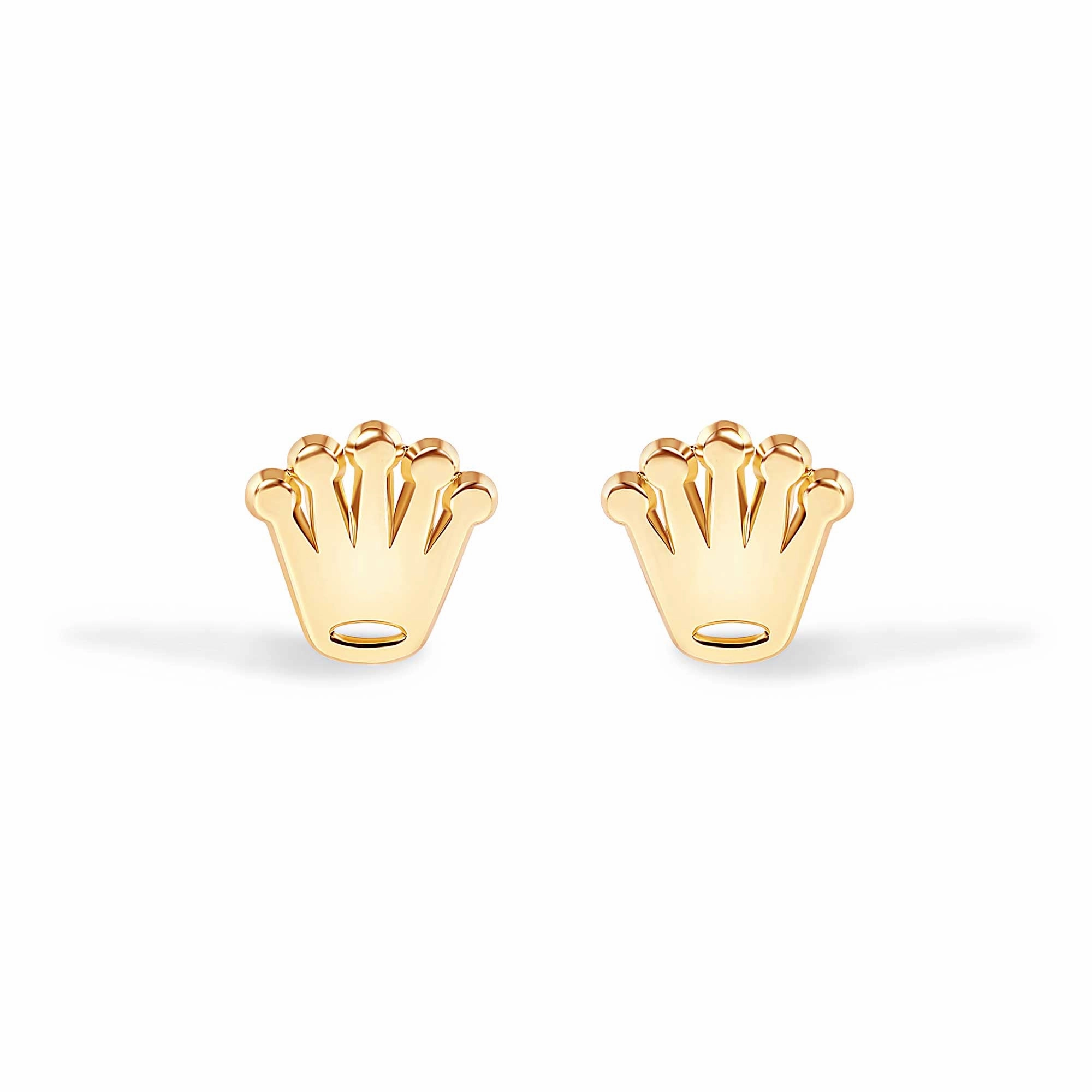 14E00439. - 14 Karat Crown Screw Back Earrings