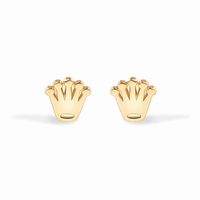 14E00439. - 14 Karat Crown Screw Back Earrings