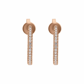 18ct Rose Gold Diamond Hoop Earrings