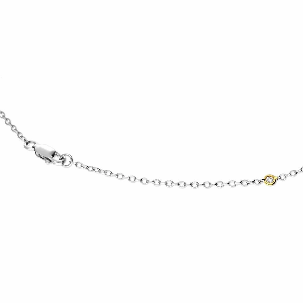 18ct White and Yellow Gold Diamond Long Necklet D