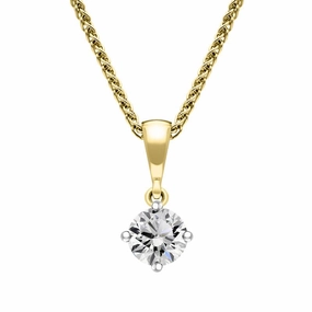 18ct White and Yellow Gold Diamond Solitaire Pendant