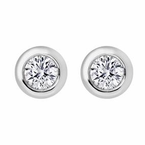 18ct White Gold 0.10ct Diamond Solitaire Stud Earrings