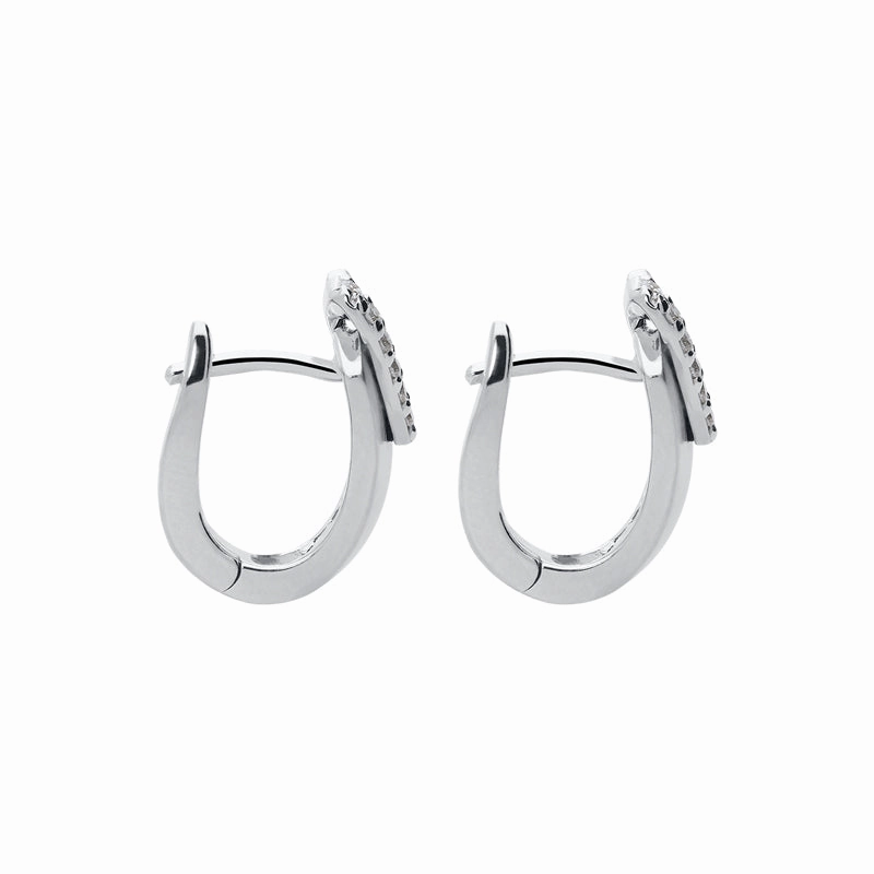 18ct White Gold 0.12ct Diamond Hoop Earrings