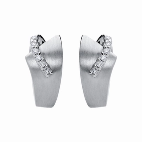 18ct White Gold 0.12ct Diamond Hoop Earrings
