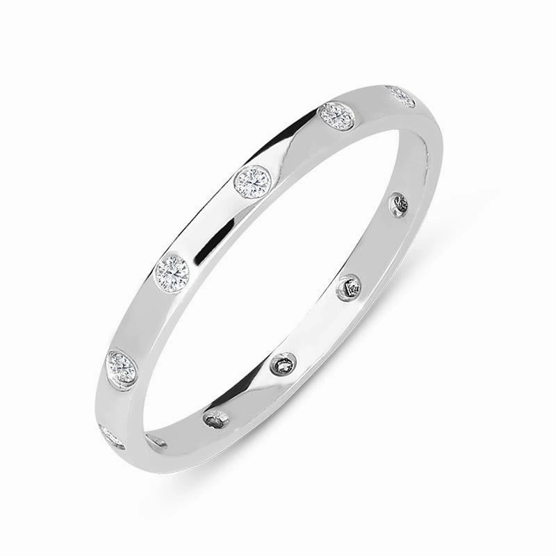18ct White Gold 0.13ct Diamond Wedding Eternity Ring