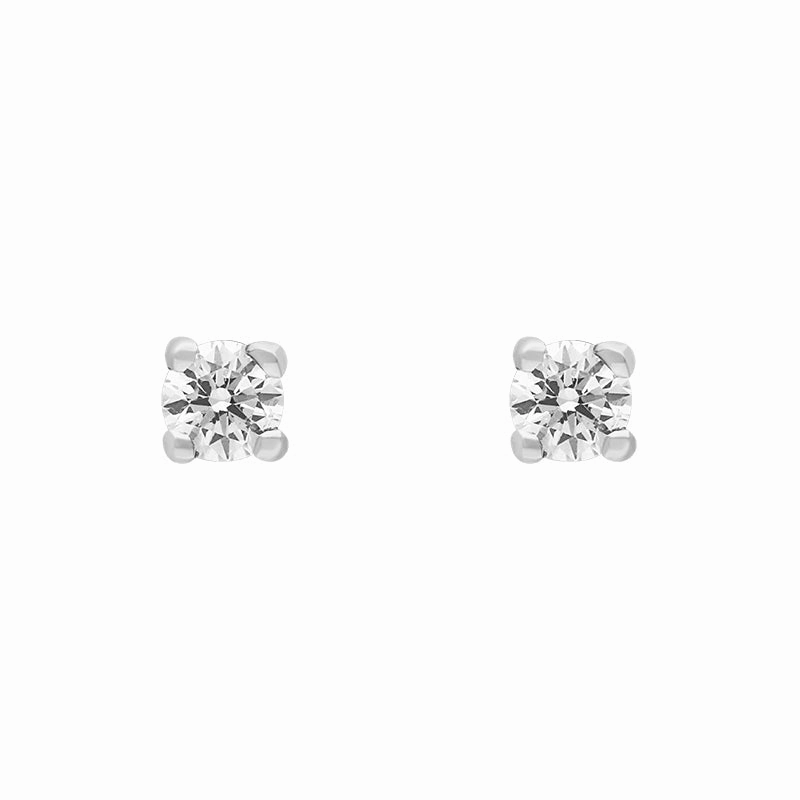 18ct White Gold 0.15ct Diamond Solitaire Brilliant Cut Stud Earrings