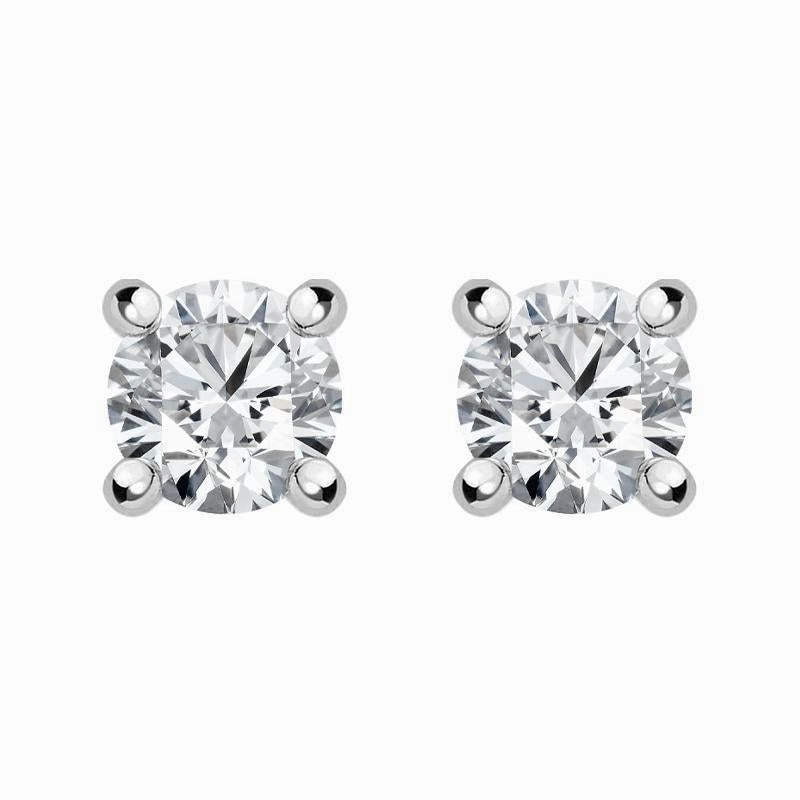 18ct White Gold 0.15ct Diamond Solitaire Stud Earrings