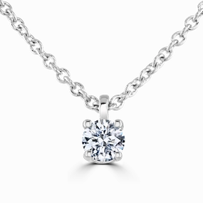 18ct White Gold 0.15ct Lab Grown Diamond Solitaire Necklace