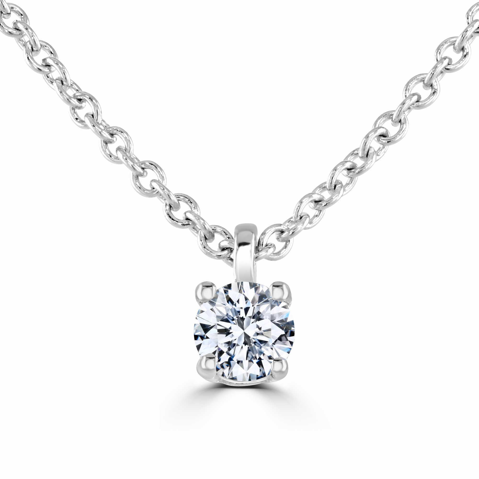 18ct White Gold 0.15ct Lab Grown Diamond Solitaire Necklace