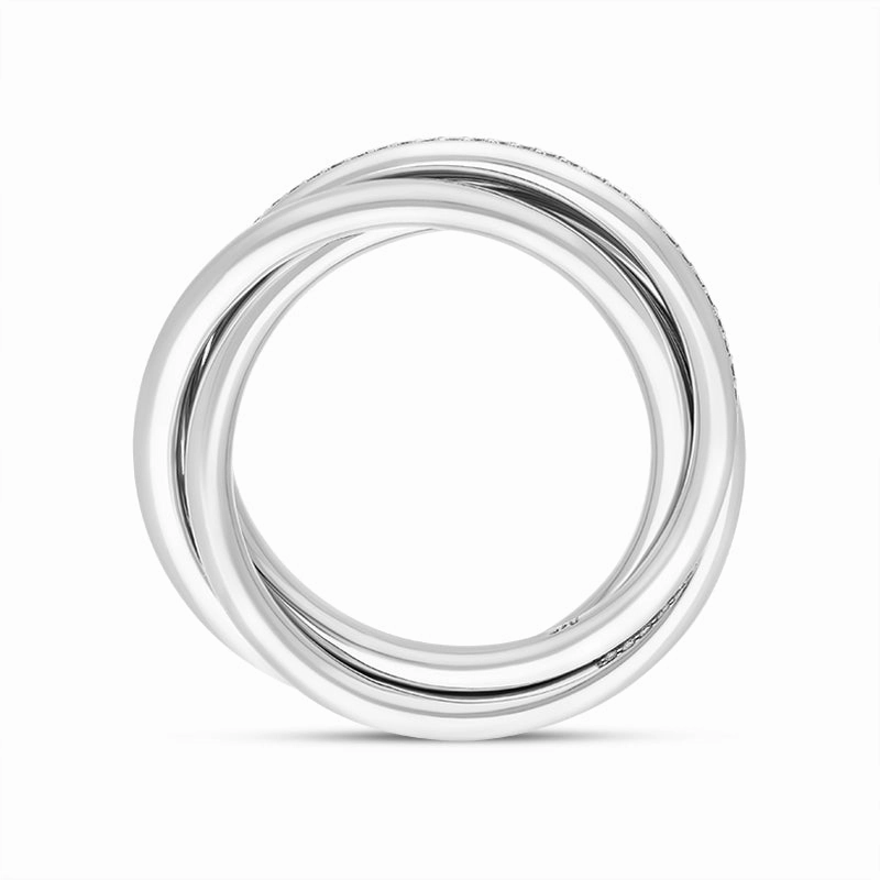 18ct White Gold 0.16ct Diamond Three Band Eternity Ring