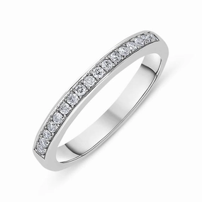 18ct White Gold 0.18ct Diamond Pave Set Half Eternity Ring