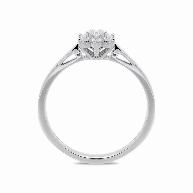 18ct White Gold 0.20cts Diamond Brilliant Cut Cluster Flower Ring