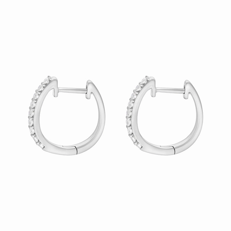 18ct White Gold 0.21ct Diamond Hoop Earrings