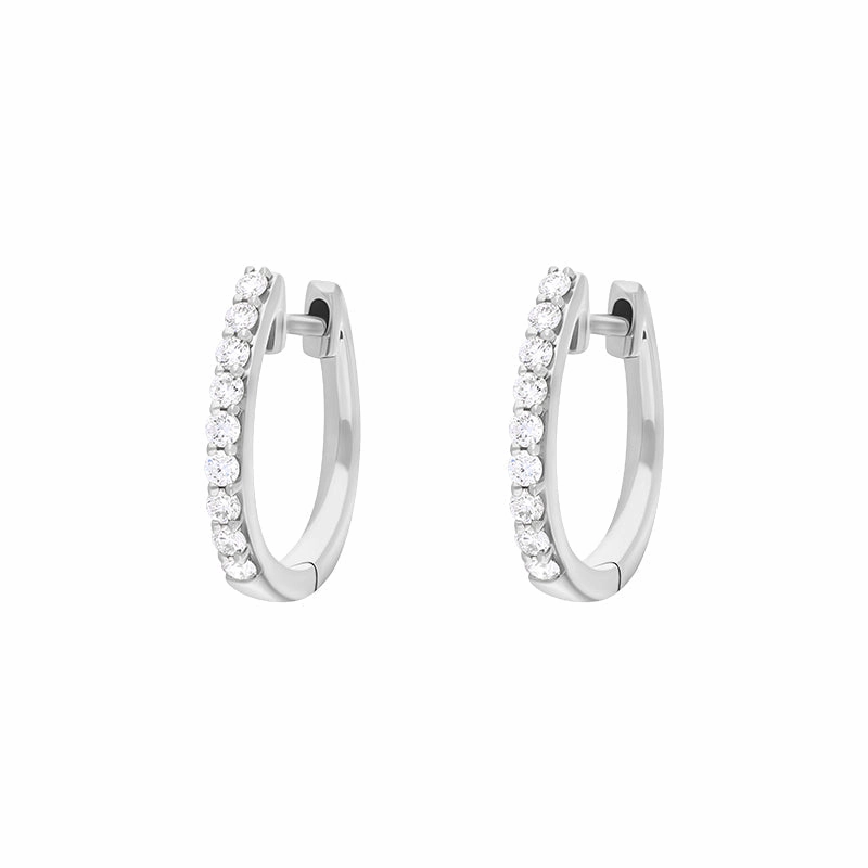 18ct White Gold 0.21ct Diamond Hoop Earrings