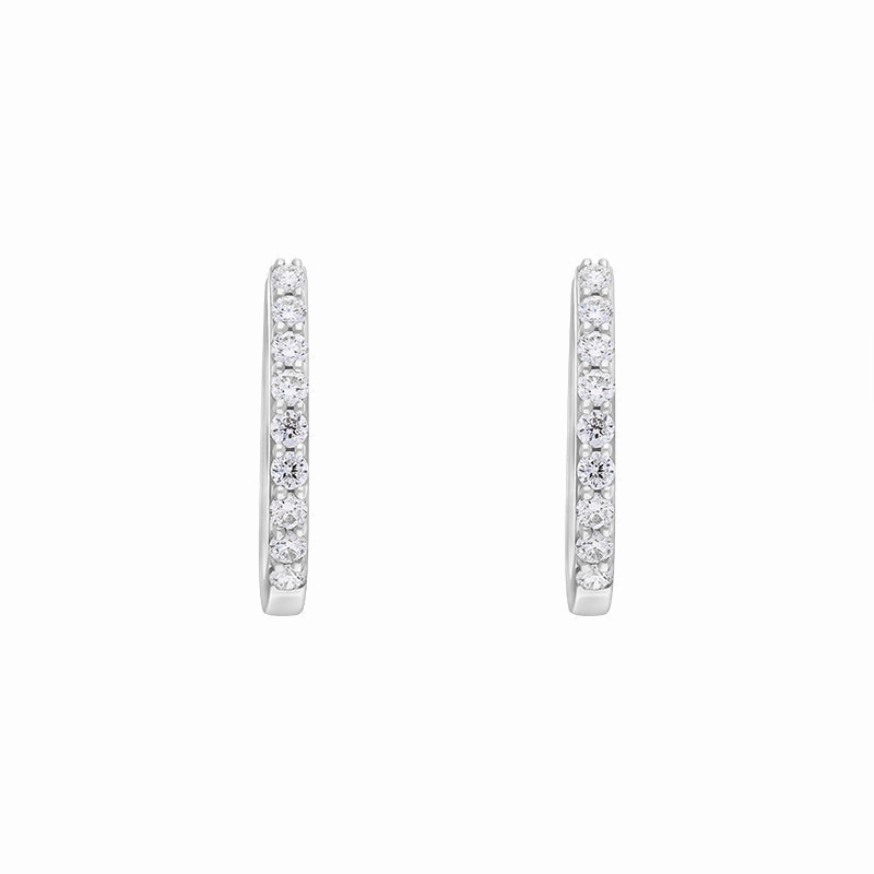 18ct White Gold 0.21ct Diamond Hoop Earrings