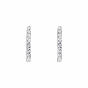 18ct White Gold 0.21ct Diamond Hoop Earrings