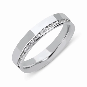 18ct White Gold 0.22ct Diamond 4mm Wedding Ring