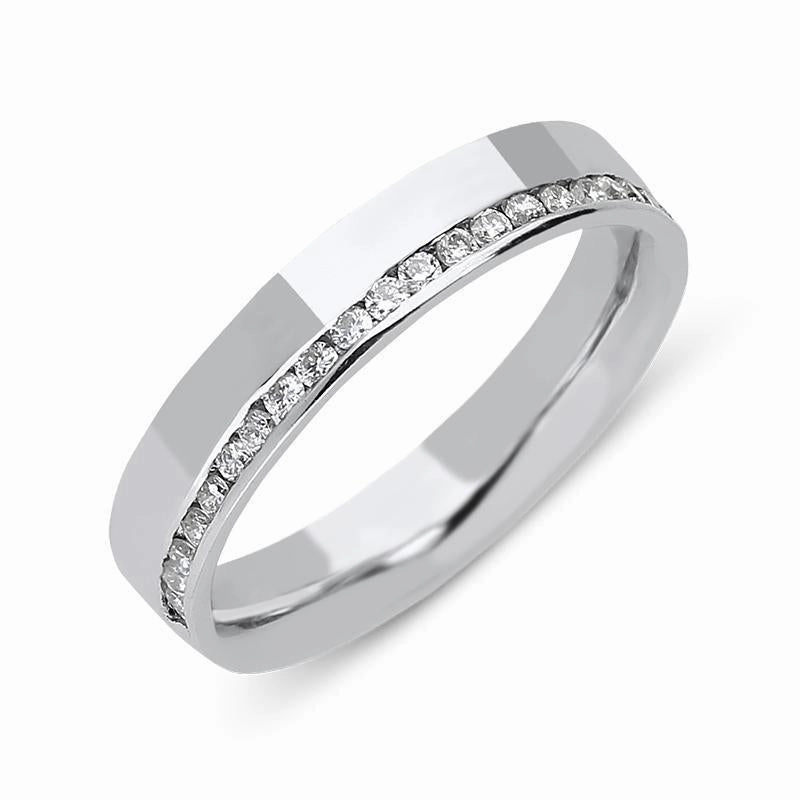 18ct White Gold 0.22ct Diamond 4mm Wedding Ring