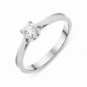 18ct White Gold 0.25ct Diamond Brilliant Cut Solitaire Ring