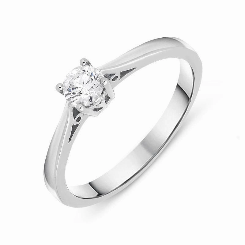 18ct White Gold 0.25ct Diamond Brilliant Cut Solitaire Ring