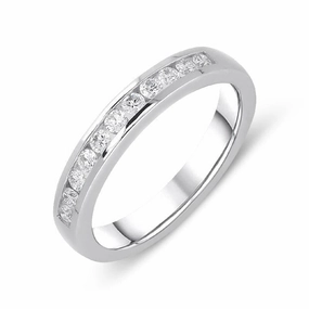 18ct White Gold 0.25ct Diamond Channel Set Half Eternity Ring
