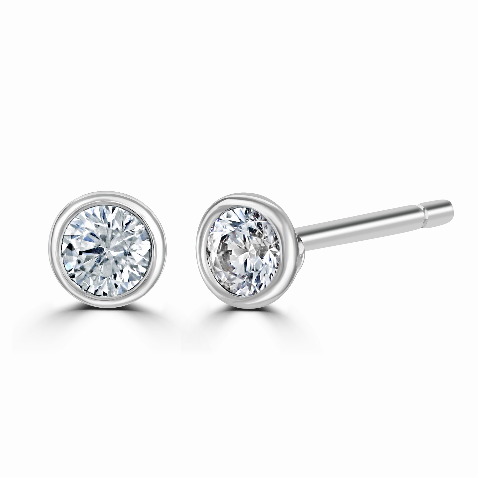18ct White Gold 0.25ct Lab Grown Diamond Solitaire Stud Earrings