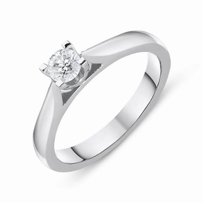 18ct White Gold 0.26ct Diamond Brilliant Cut Solitaire Ring