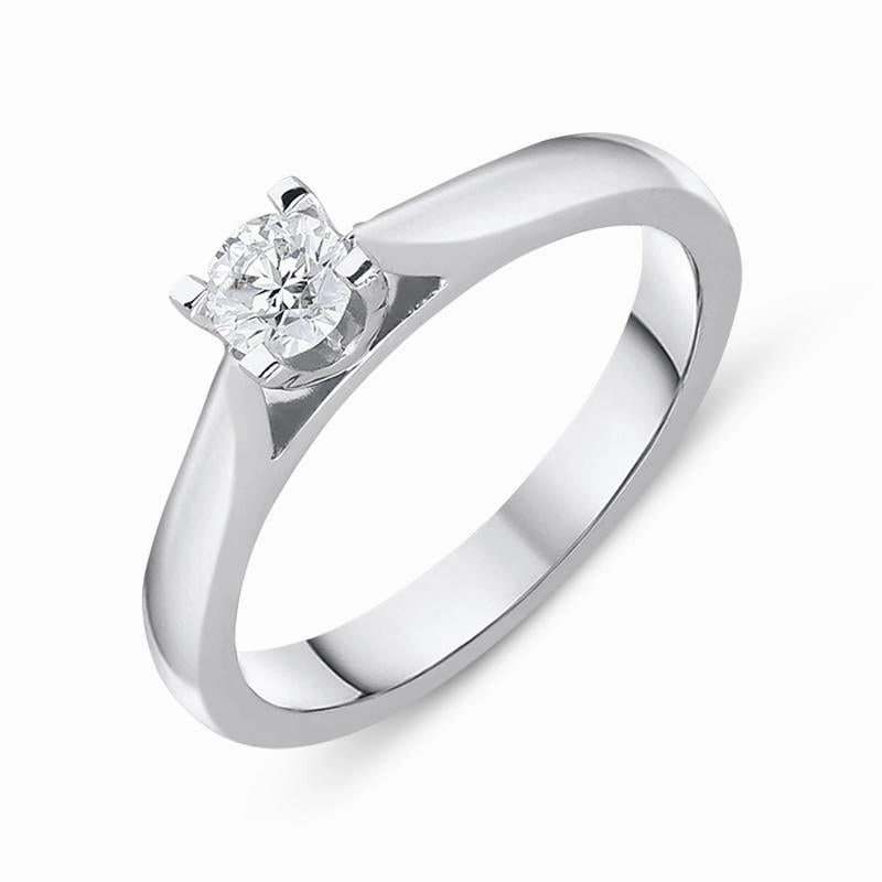18ct White Gold 0.26ct Diamond Brilliant Cut Solitaire Ring