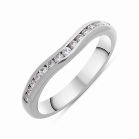 18ct White Gold 0.27ct Diamond Channel Set Wedding Half Eternity Ring D