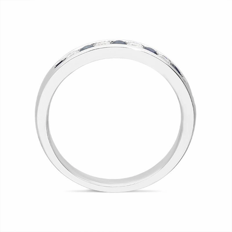 18ct White Gold 0.29ct Sapphire and Diamond Half Eternity Ring