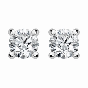 18ct White Gold 0.30ct Diamond Solitaire Brilliant Cut Stud Earrings