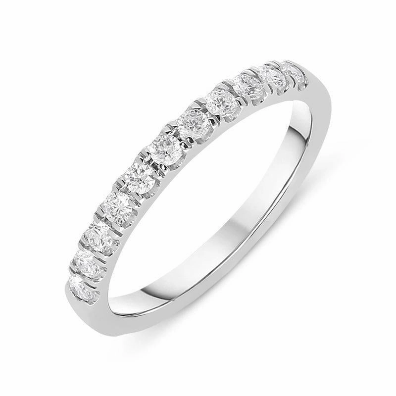 18ct White Gold 0.30ct Diamond Wedding Half Eternity Ring