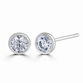 18ct White Gold 0.30ct Lab Grown Diamond Solitaire Stud Earrings