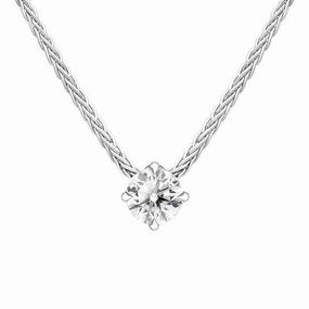 18ct White Gold 0.31ct Diamond Brilliant Cut Solitaire Necklace