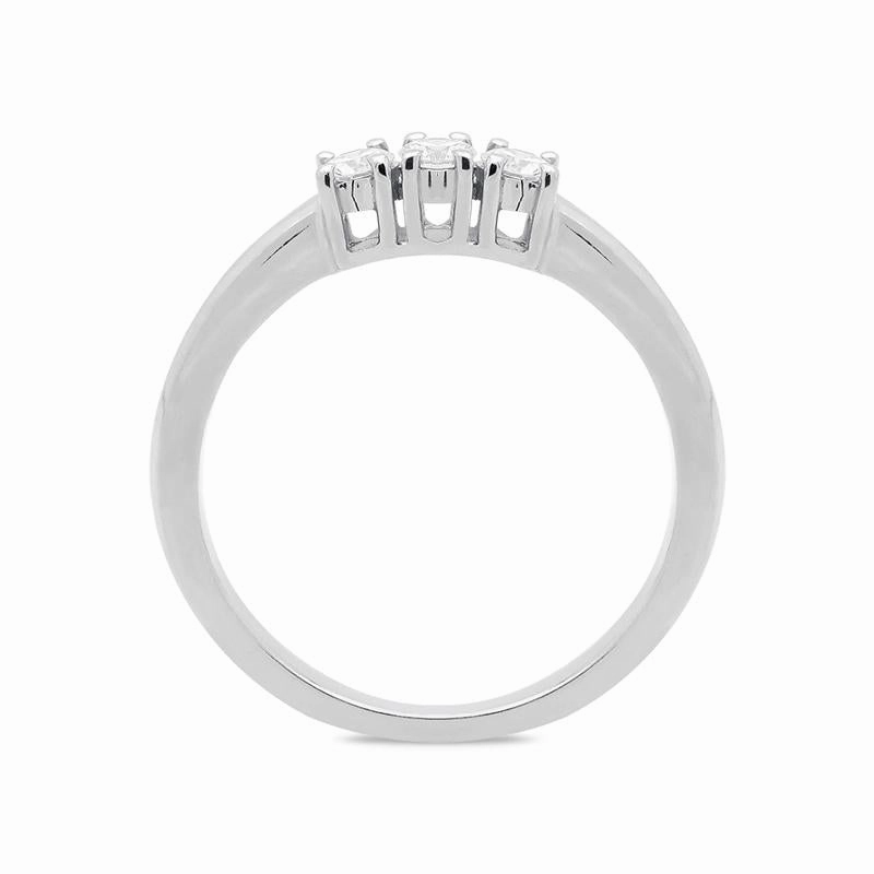 18ct White Gold 0.31ct Diamond Trilogy Ring