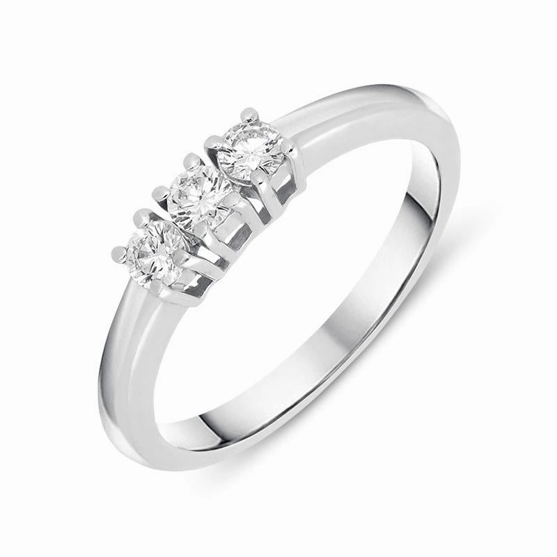18ct White Gold 0.31ct Diamond Trilogy Ring