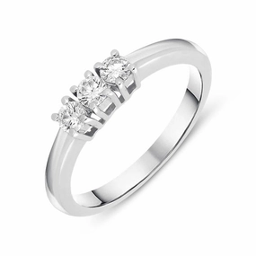 18ct White Gold 0.31ct Diamond Trilogy Ring