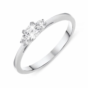 18ct White Gold 0.35ct Diamond Trilogy Ring