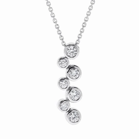 18ct White Gold 0.37ct Diamond Bubble Necklace