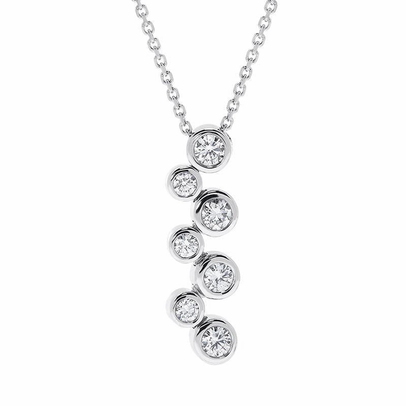 18ct White Gold 0.37ct Diamond Bubble Necklace