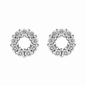 18ct White Gold 0.39ct Diamond Open Circle Stud Earrings D
