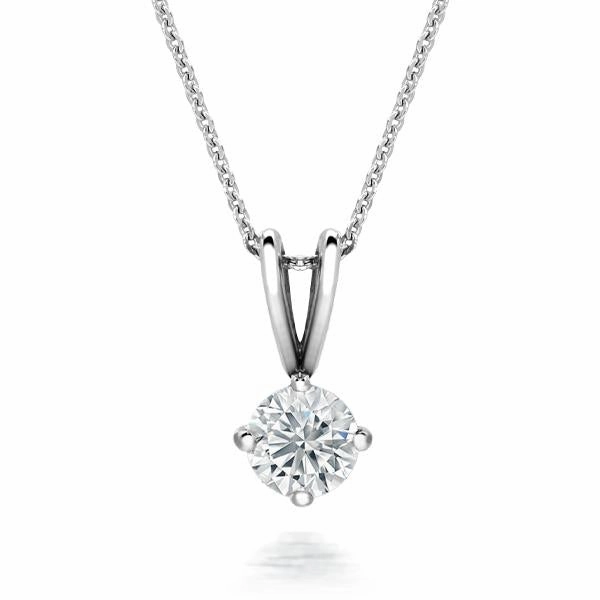 18ct White Gold 0.40 Carat Diamond Solitaire Necklace