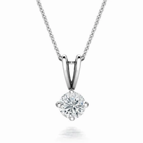 18ct White Gold 0.40 Carat Diamond Solitaire Necklace