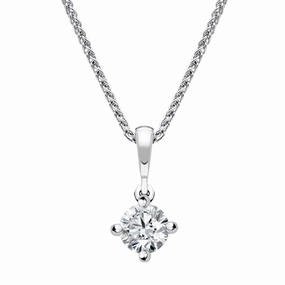 18ct White Gold 0.40ct Diamond Brilliant Cut Solitaire Necklace