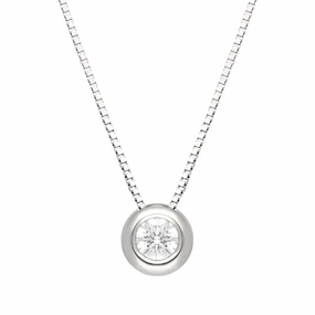 18ct White Gold 0.40ct Diamond Brilliant Cut Solitaire Necklace
