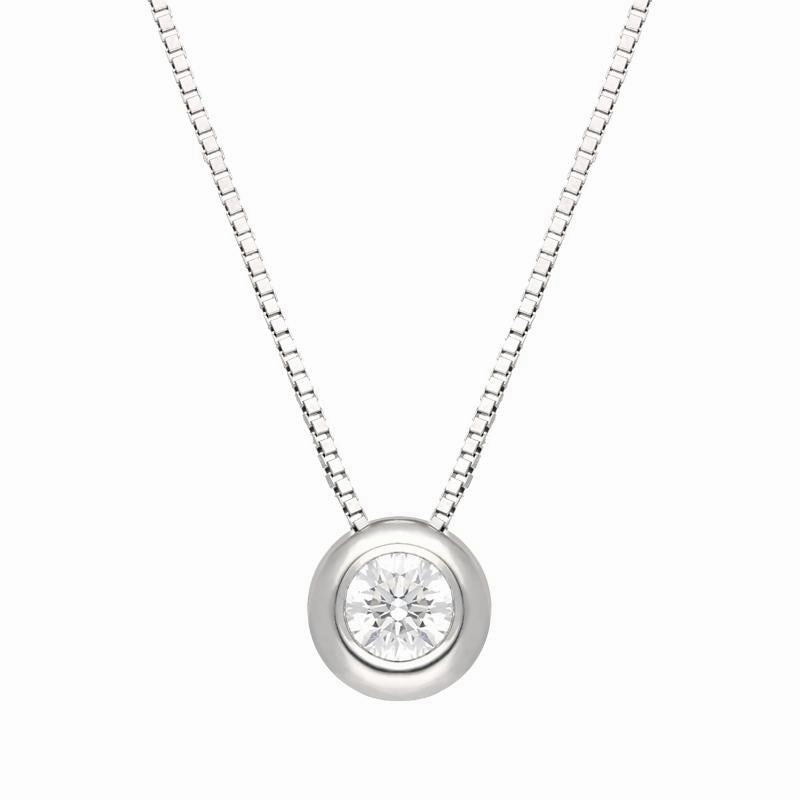 18ct White Gold 0.40ct Diamond Brilliant Cut Solitaire Necklace