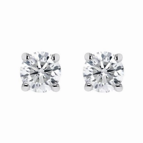 18ct White Gold 0.40ct Diamond Claw Set Solitaire Stud Earrings D