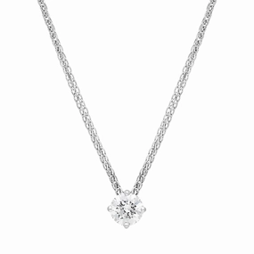 18ct White Gold 0.40ct Diamond Round Brilliant Cut Solitaire Slider Pendant