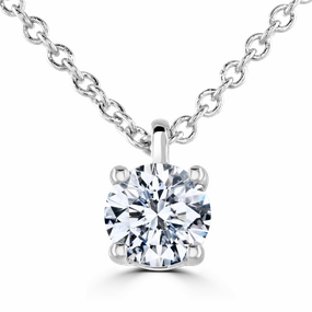 18ct White Gold 0.40ct Diamond Solitaire Necklace